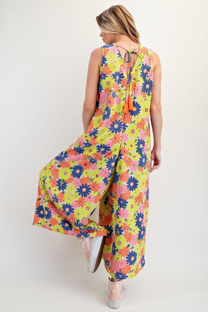 Floral easel jumpsuit