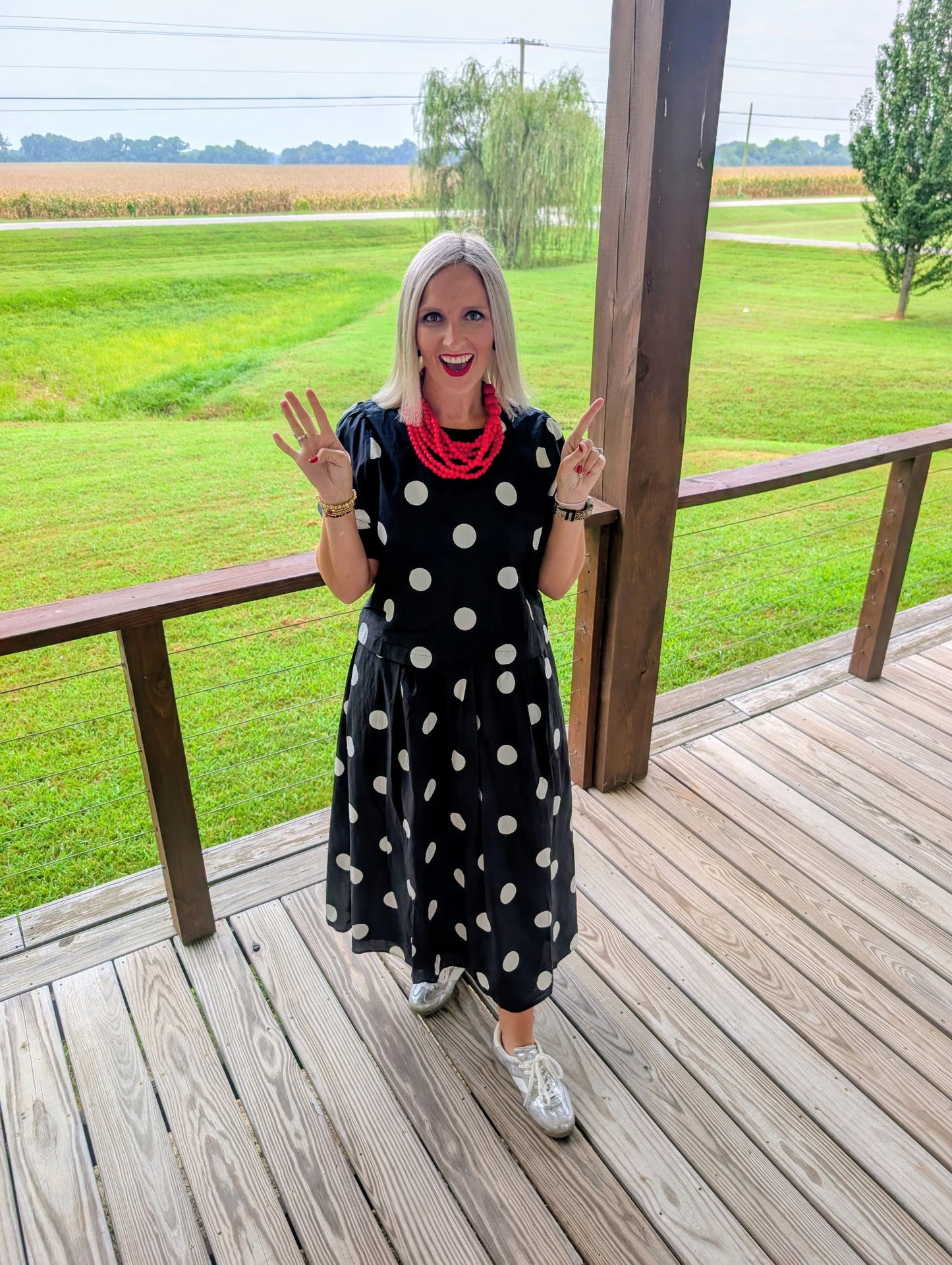 Polkadot skirt set