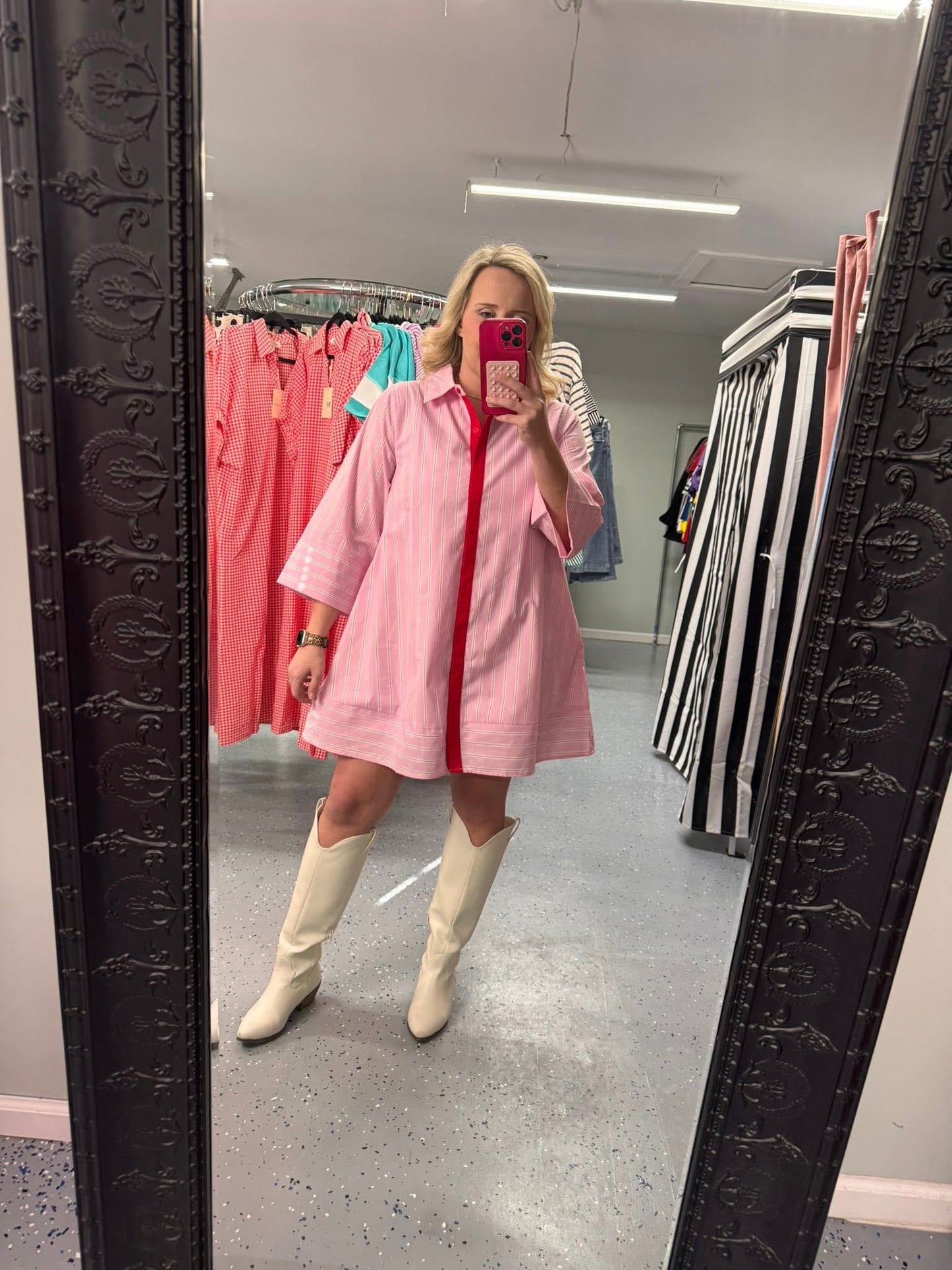 Pink stripe entro dress