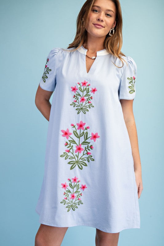 Floral embroidered dress
