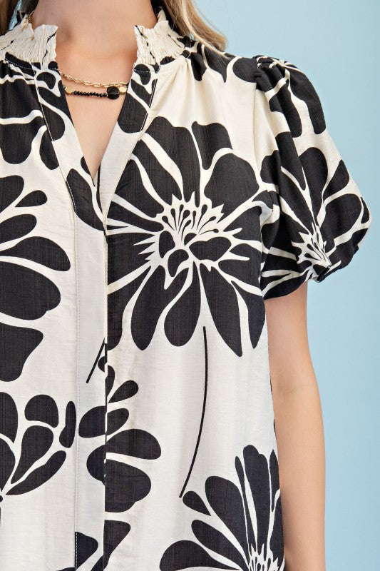 Black cream midi dress