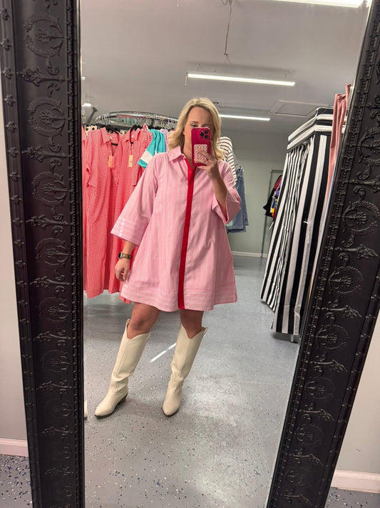 Pink stripe entro dress