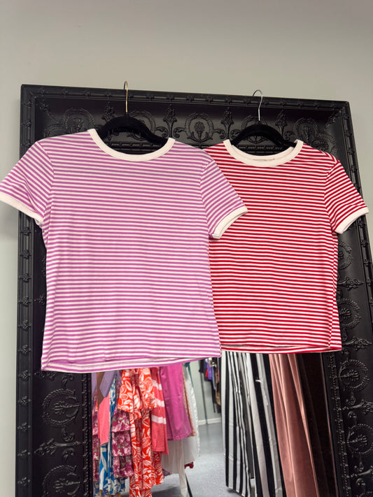 Fitted Zenana stripe tee